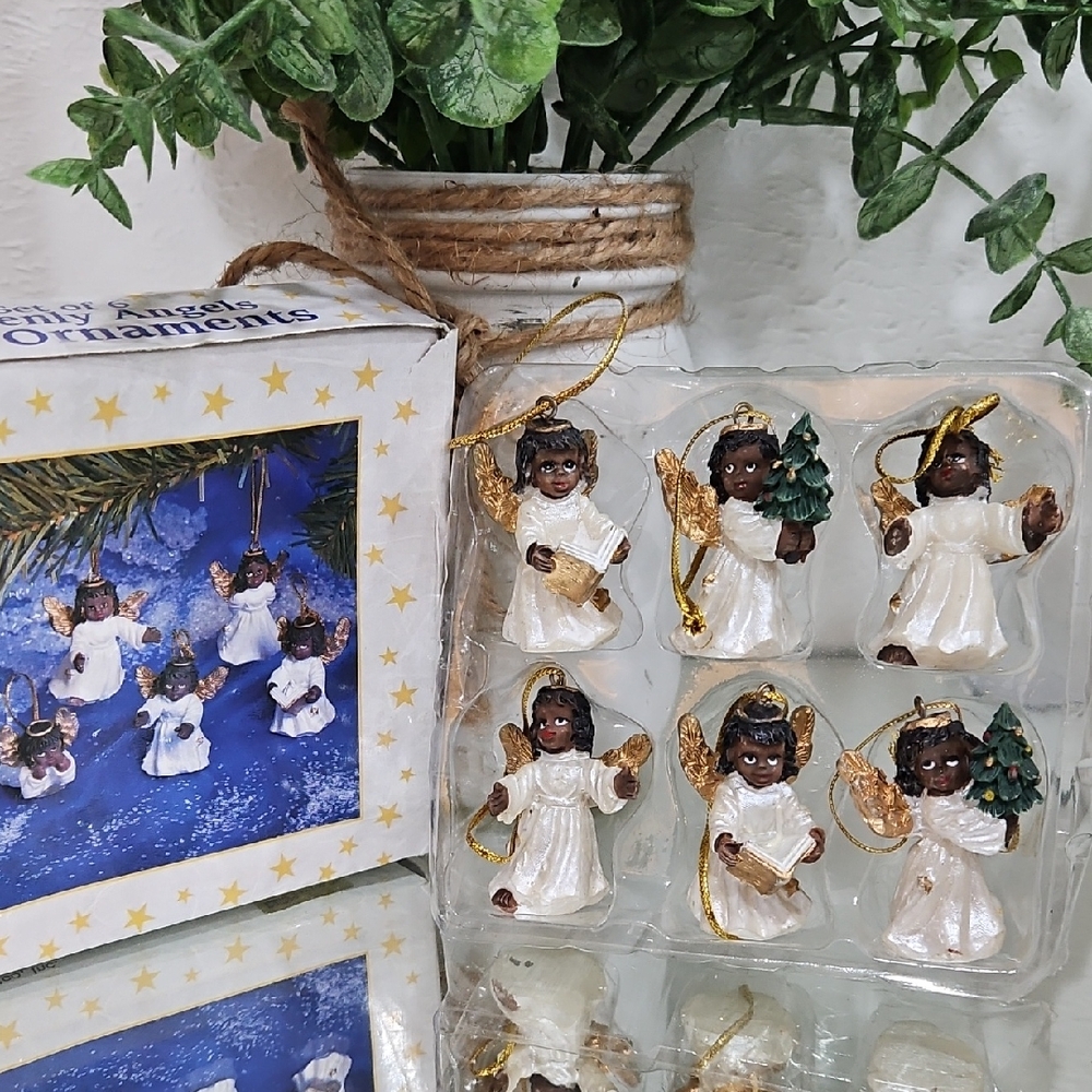 Vintage 90's Angel Christmas Mini Ornaments Set Of 6